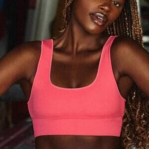 NEW Its Now Cool Contour Pink Crop Bikini Active Swim Bikini Tank Top Size 4